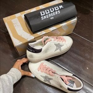 *DUPES*Hi-Star sneakers with glittery star and pink laces